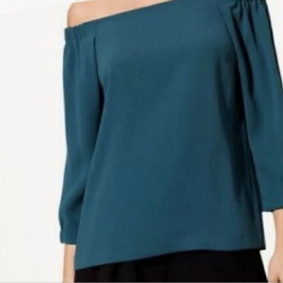 ARITZIA Babaton Rodrigo Off The Shoulder teal Blouse dark aqua green sMALL K1 - Picture 3 of 13